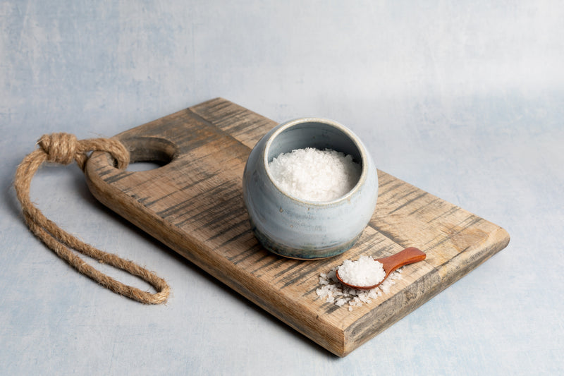 New | Small Handmade Salt Pig - Green and Blue