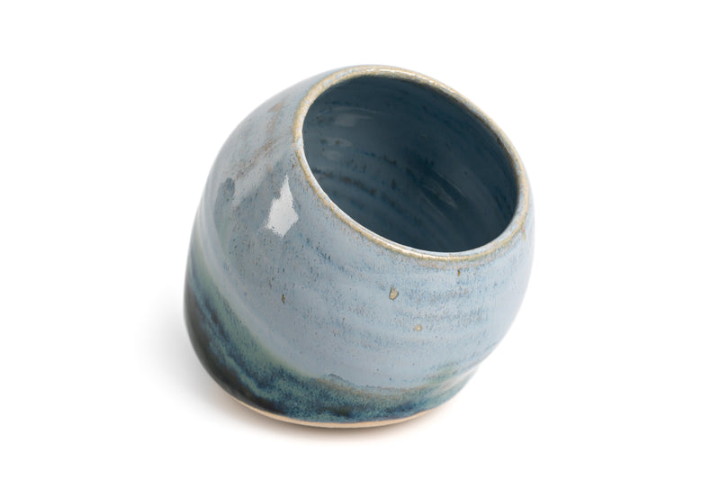 New | Small Handmade Salt Pig - Green and Blue