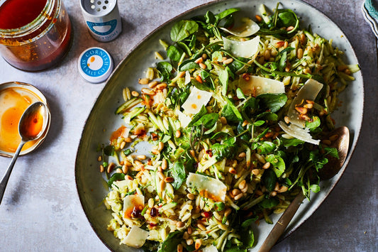 Green Orzo Salad with Cornish Sea Salt Flakes