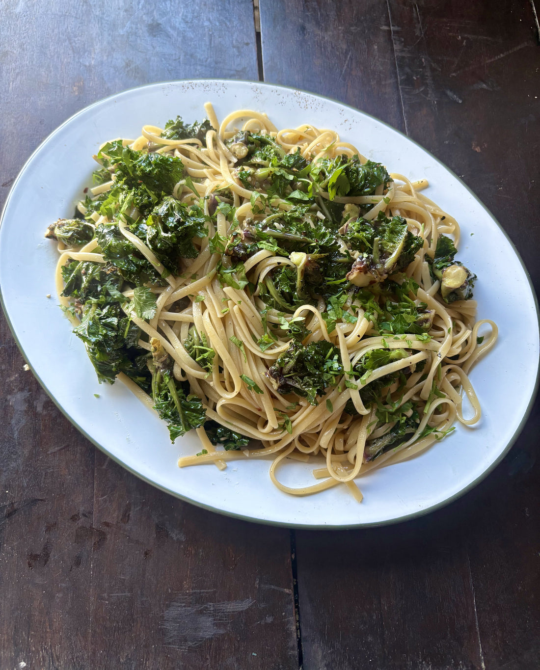 Padstow Kitchen Garden's Chilli + Garlic Kalette Linguine
