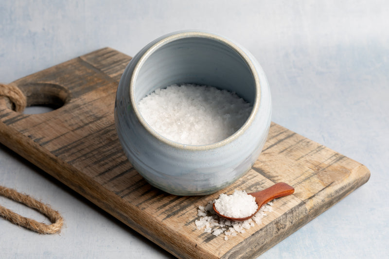 New  |  Large Handmade Salt Pig - Green and Blue