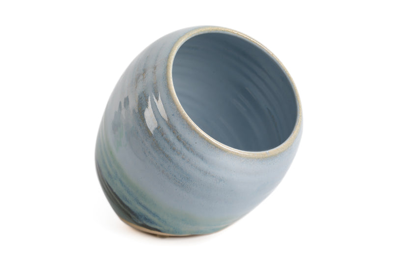 New  |  Large Handmade Salt Pig - Green and Blue