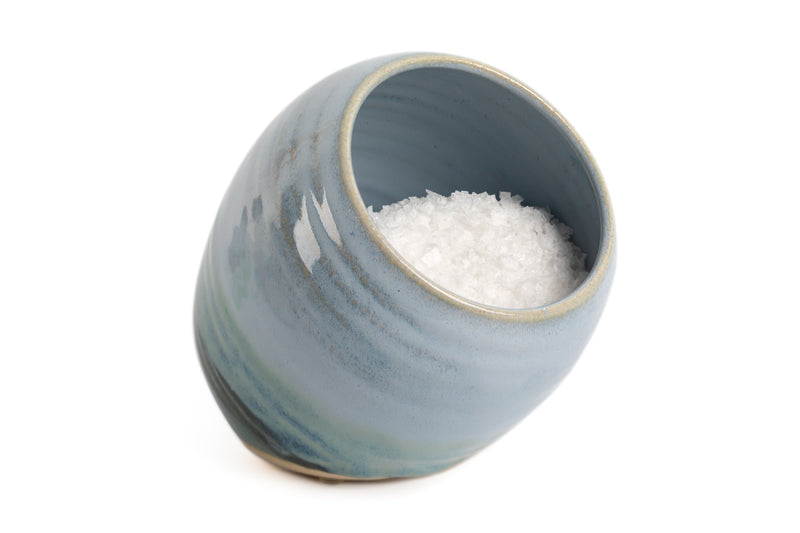 New  |  Large Handmade Salt Pig - Green and Blue