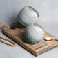 New  |  Small Handmade Salt Pig - Green and Blue