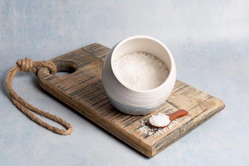 New  |  Large Handmade Salt Pig - White and Blue